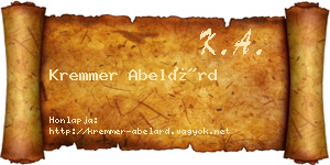 Kremmer Abelárd névjegykártya